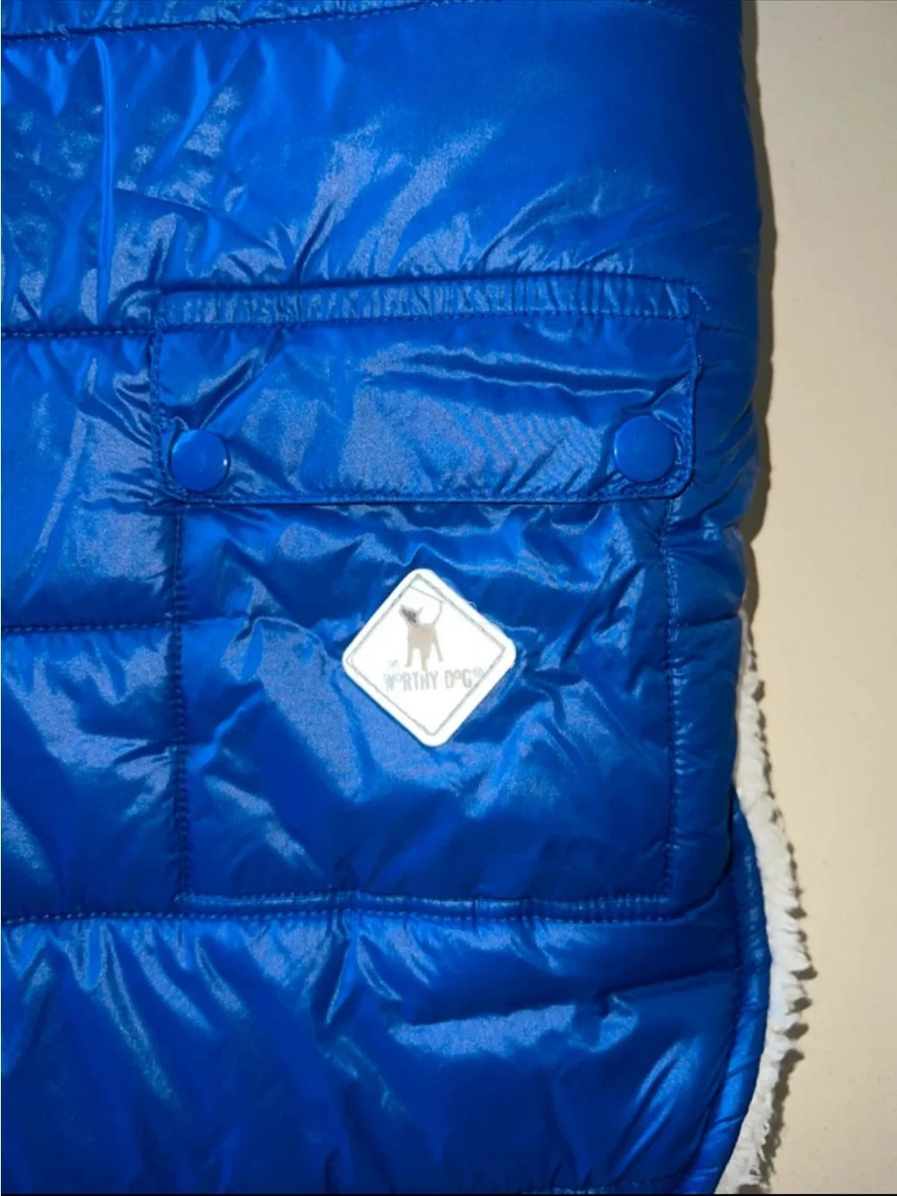 äd Worthy Dog Puffer Jacket - Blue, Warm & Lightweight XL